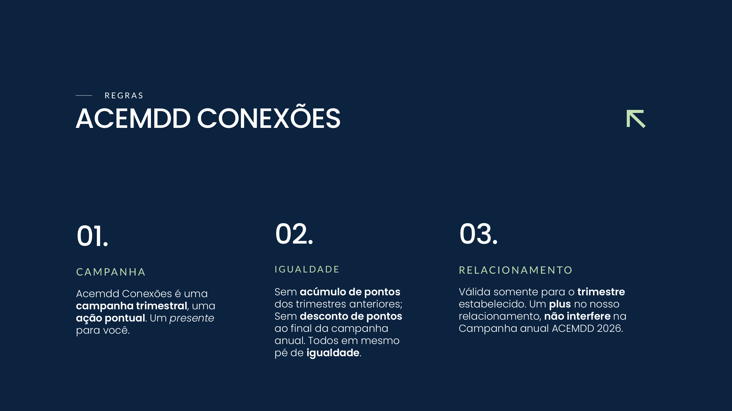 Regras ACEMDD Conexões