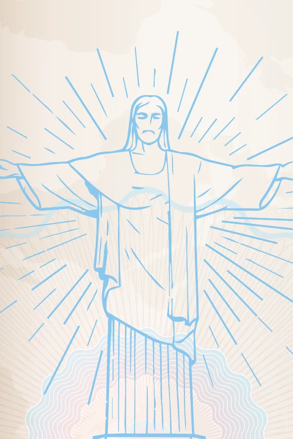 Ilustração do Cristo Redentor no Rio de Janeiro