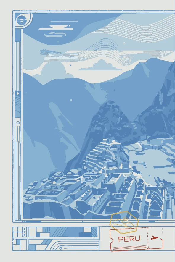 Ilustração de Machu Picchu no Peru