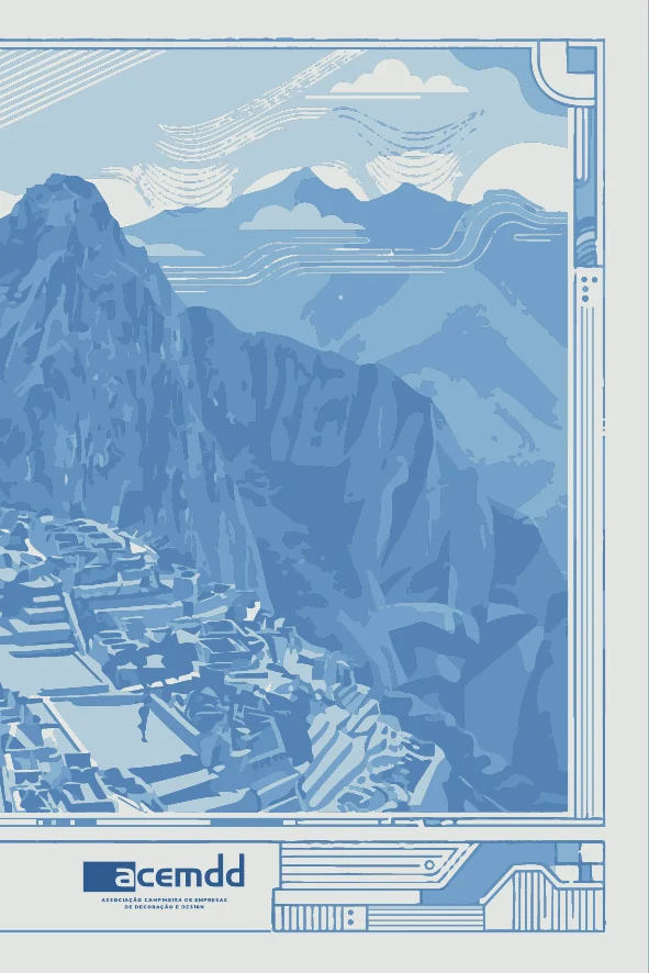 Ilustração panorâmica de Machu Picchu