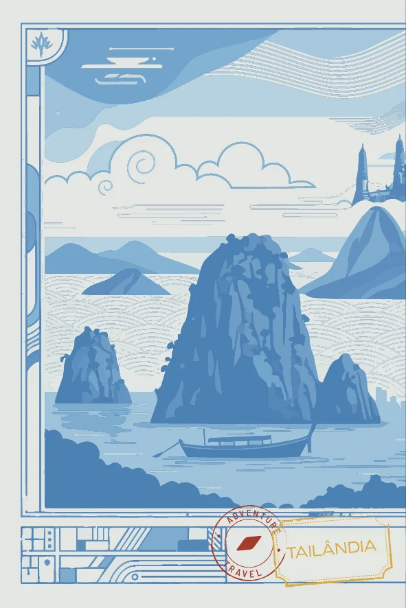 Ilustração de paisagem da Tailândia