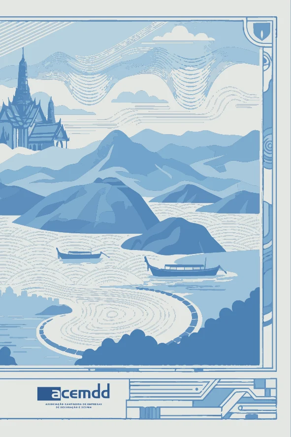 Ilustração de destino na Tailândia
