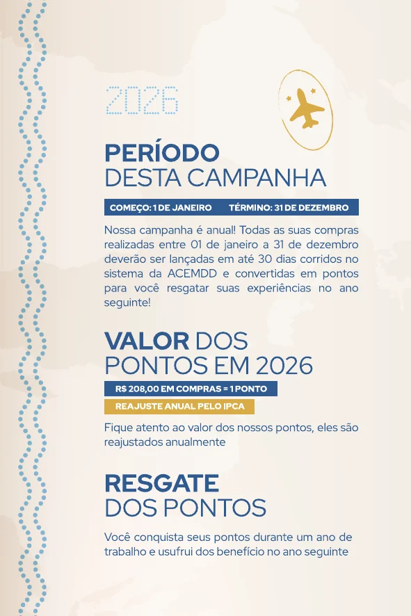 Período da campanha, valor dos pontos em 2026 e regras de resgate