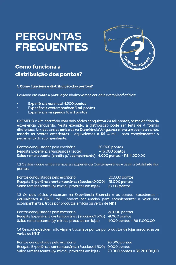 Perguntas frequentes - distribuição dos pontos e exemplos