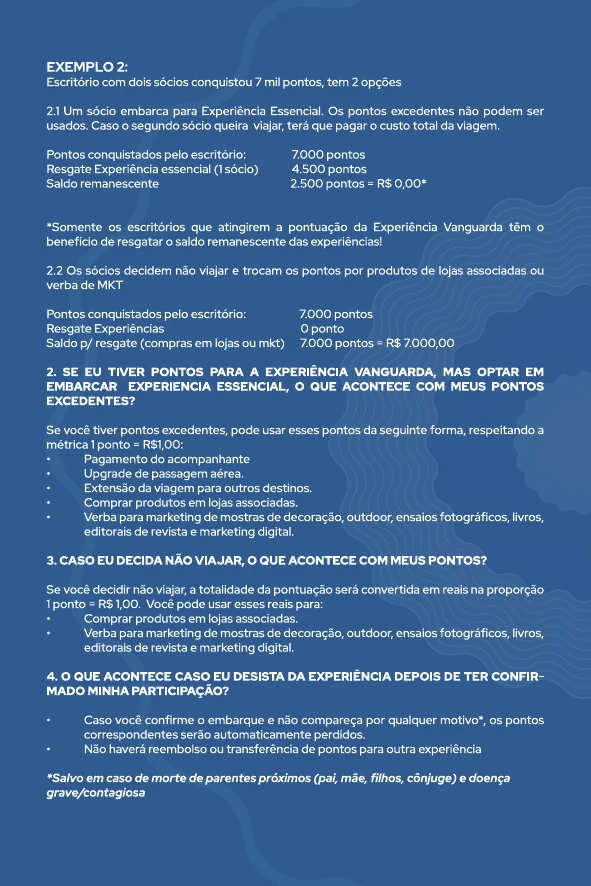 Perguntas frequentes - uso de pontos excedentes, desistência e não embarque
